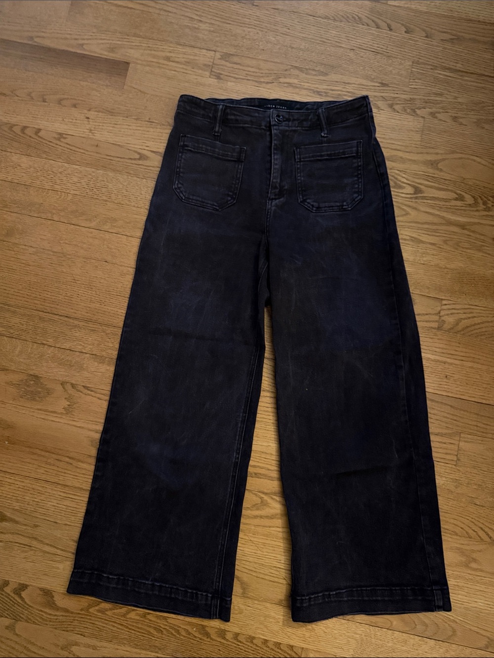 Wide Leg High-Rise Womenโs Jeans - Washed Black